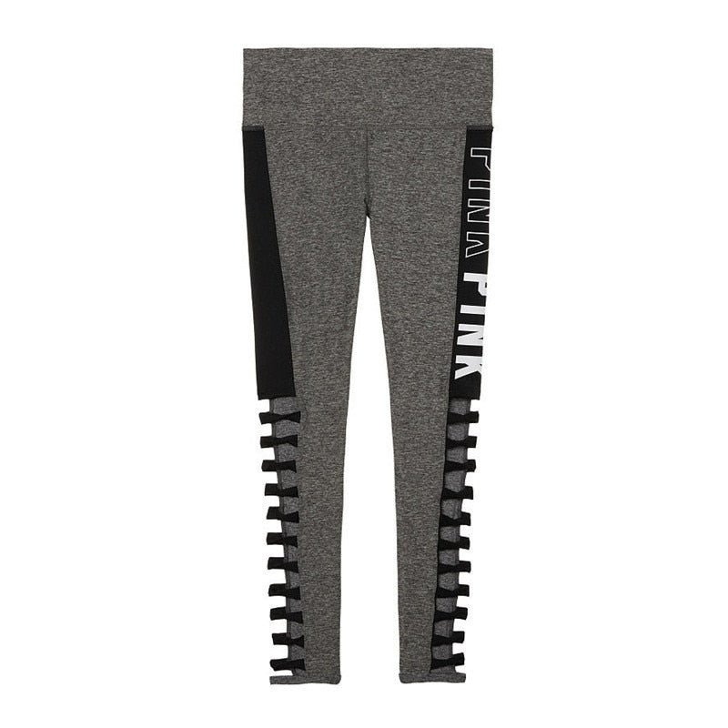 Letter Print Full Length Yoga Pants - Fashion Damsel