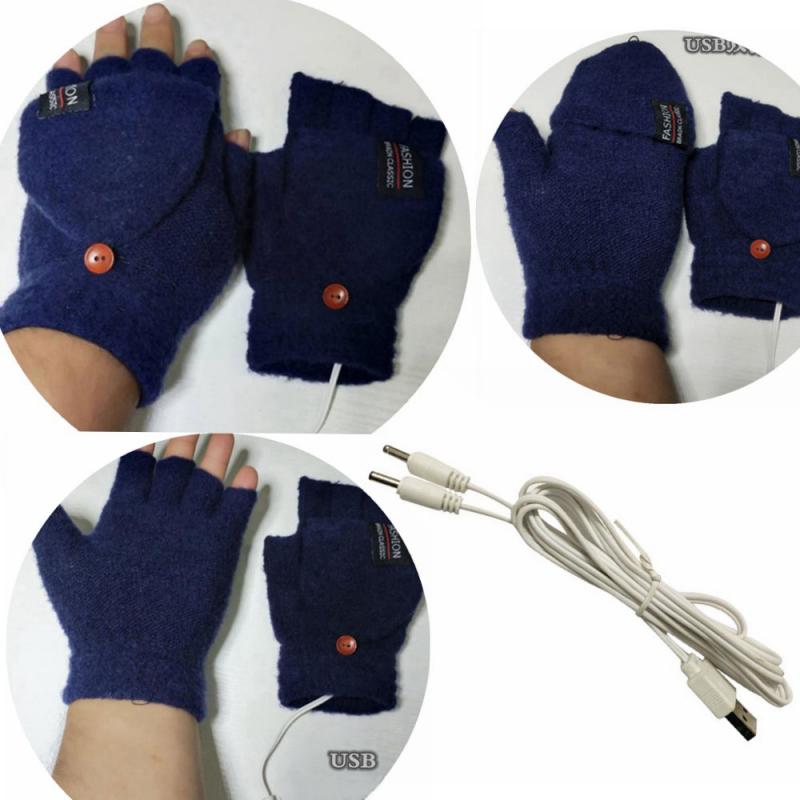 Waterproof USB Electric Double-Sided Heating Glove Mittens With Adjustable Temperature