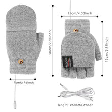 将图片加载到图库查看器，Waterproof USB Electric Double-Sided Heating Glove Mittens With Adjustable Temperature
