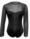 Plus-Size One-Piece Sheer Mesh Bodysuit - Fashion Damsel