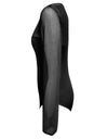 Plus-Size One-Piece Sheer Mesh Bodysuit - Fashion Damsel