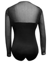 Plus-Size One-Piece Sheer Mesh Bodysuit - Fashion Damsel
