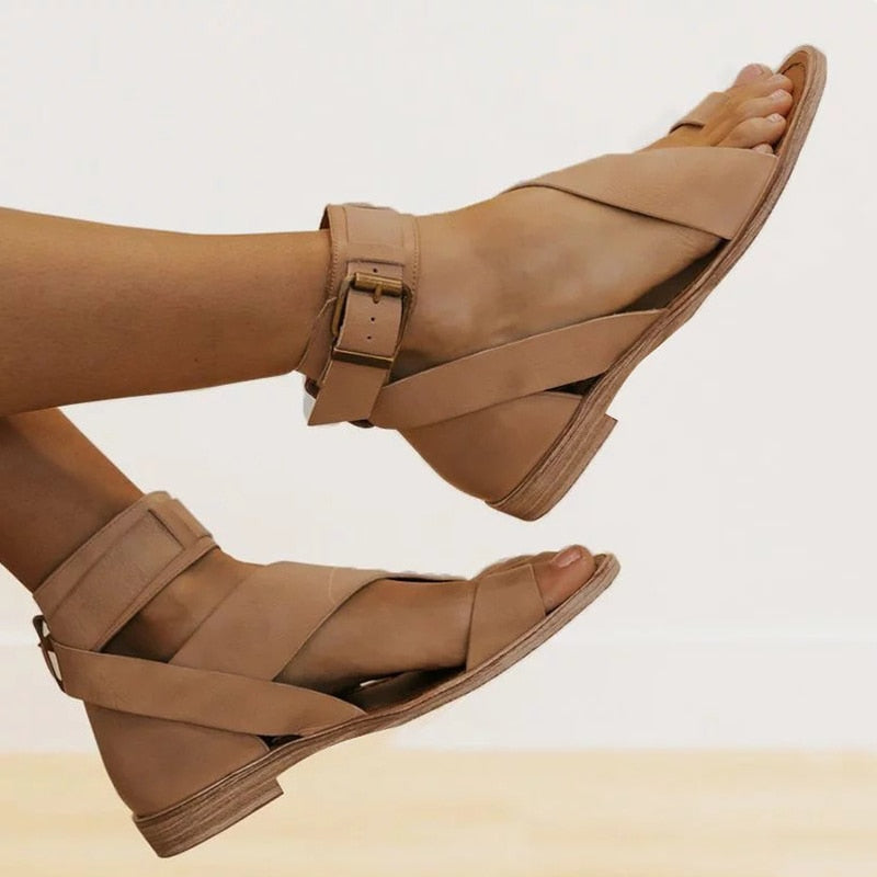 Gladiator Lace Up Sandals - Fashion Damsel