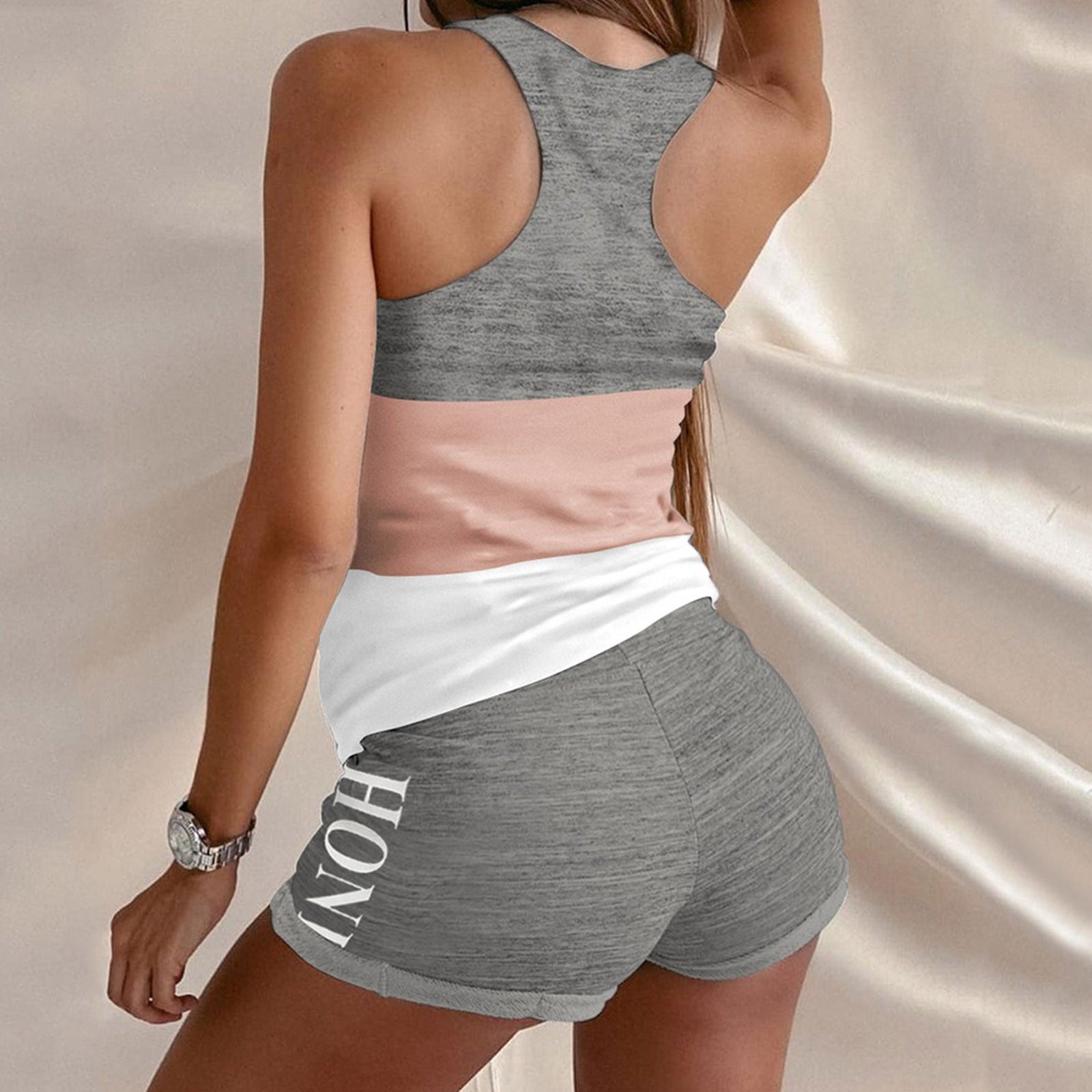 Women sleeveless Pajama Set love print - Fashion Damsel
