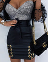 S-XL High Waist Sexy Faux Leather Pencil Skirt