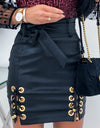 S-XL High Waist Sexy Faux Leather Pencil Skirt
