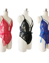 Plus-Size V-neck Lace Sensual One-Piece Lingerie - Fashion Damsel