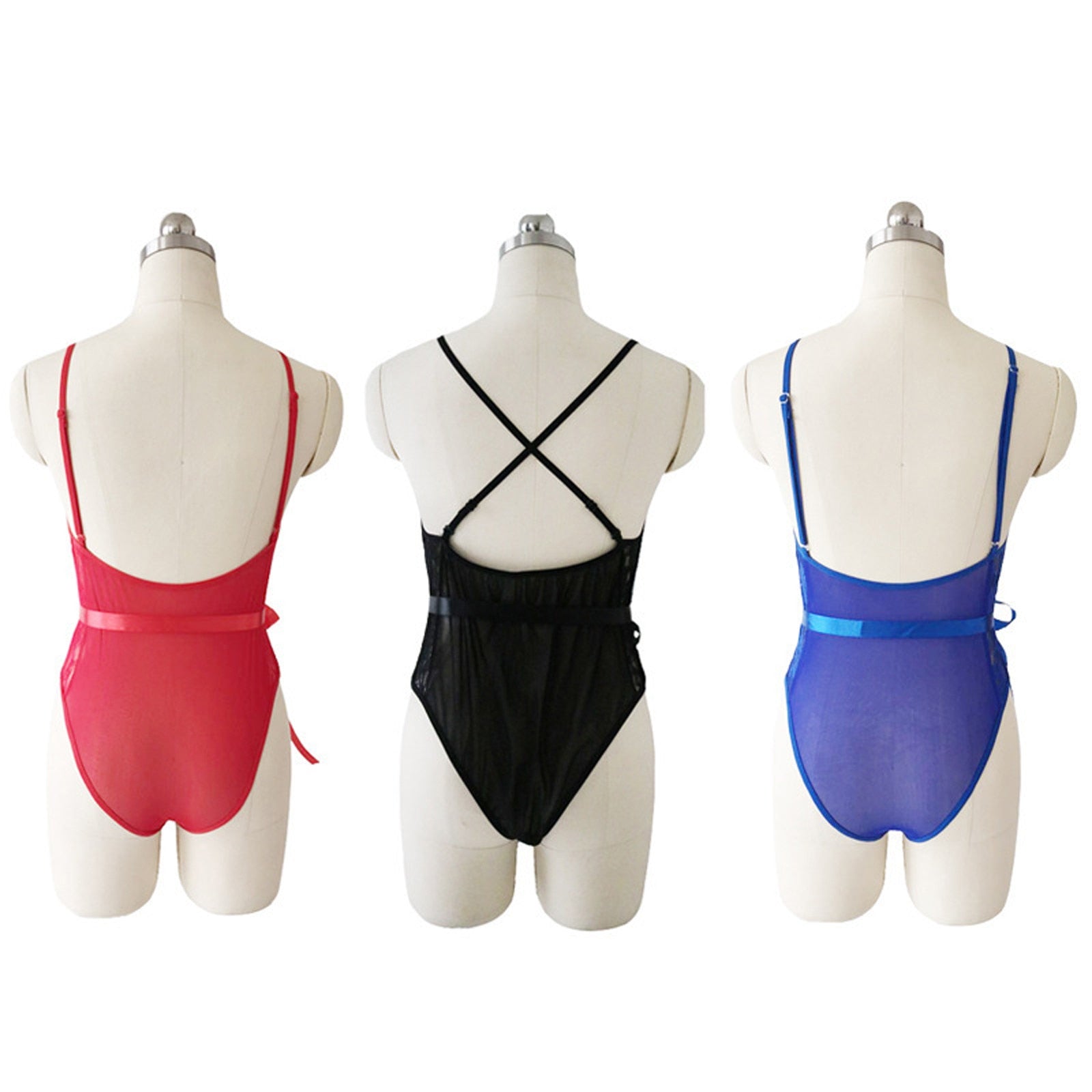 Plus-Size V-neck Lace Sensual One-Piece Lingerie - Fashion Damsel