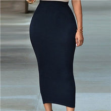 Load image into Gallery viewer, Solid Mid-Calf Pencil Stretch Skirt - Fashion Damsel
