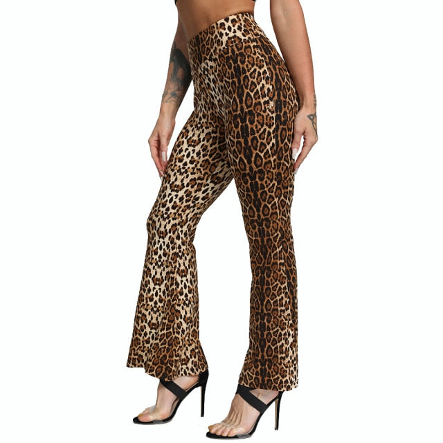 Leopard Print Flare Leggings - Fashion Damsel