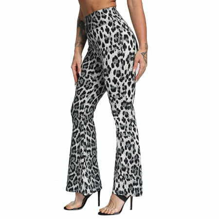 Leopard Print Flare Leggings - Fashion Damsel