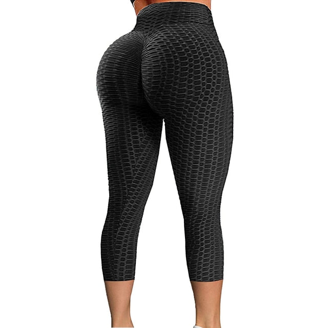 High Waist Textured Gym Workout Leggings