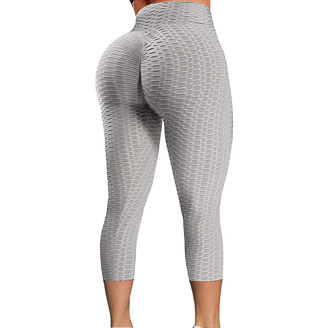 High Waist Textured Gym Workout Leggings
