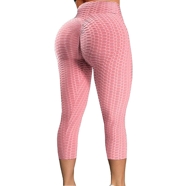High Waist Textured Gym Workout Leggings