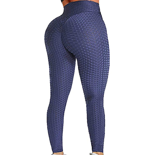 High Waist Textured Gym Workout Leggings