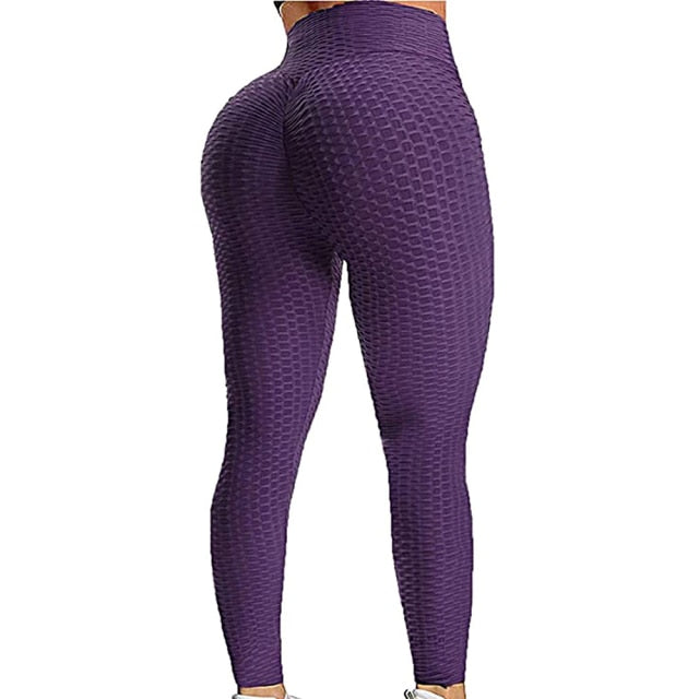 High Waist Textured Gym Workout Leggings