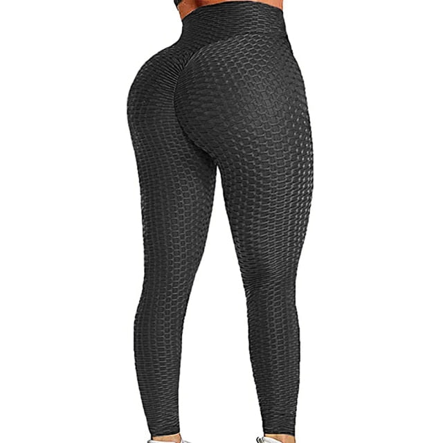 High Waist Textured Gym Workout Leggings