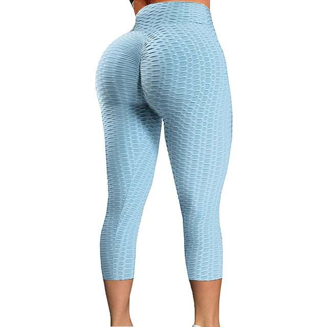 High Waist Textured Gym Workout Leggings