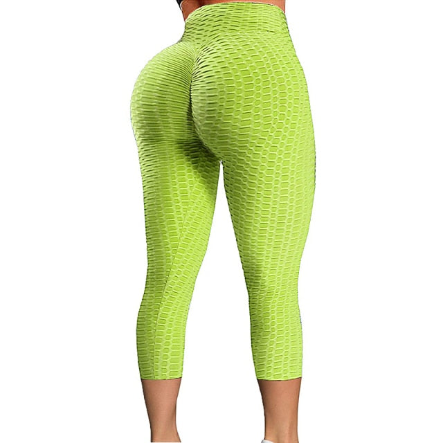 High Waist Textured Gym Workout Leggings
