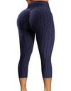 High Waist Textured Gym Workout Leggings
