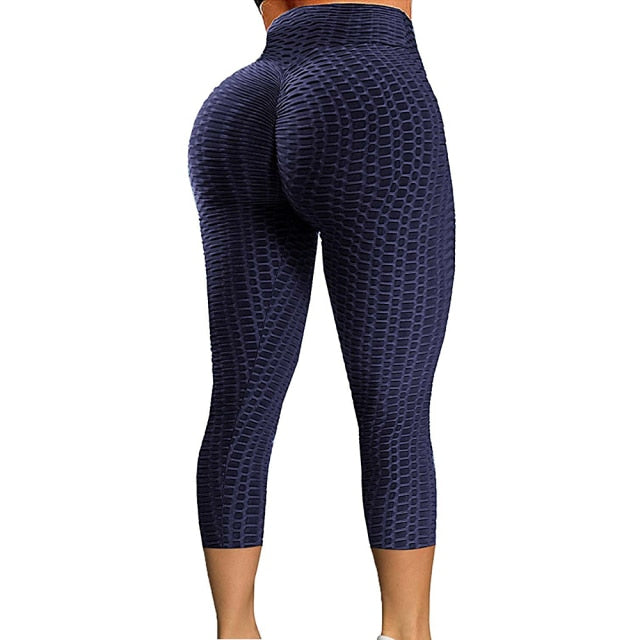 High Waist Textured Gym Workout Leggings