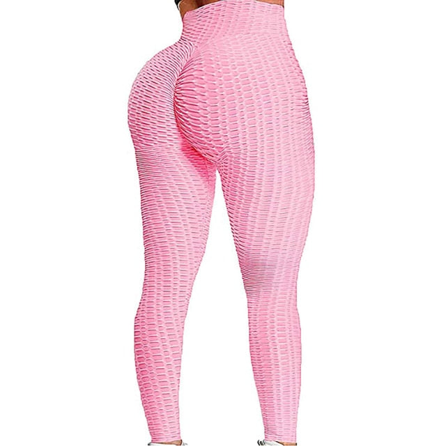 High Waist Textured Gym Workout Leggings