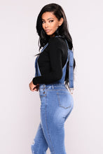 Cargar imagen en el visor de la galería, Overalls Jumpsuit Blue Denim Jeans - Fashion Damsel
