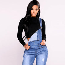 Load image into Gallery viewer, Overalls Jumpsuit Blue Denim Jeans - Fashion Damsel
