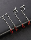 Elegant Crystal Earrings With Red Beads - Fashion Damsel