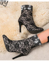Flower Lace Hollow Peep Toe Heels