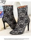 Flower Lace Hollow Peep Toe Heels