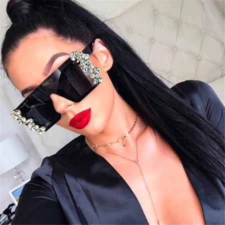 Oversized Diamond Square Sunglasses - Fashion Damsel