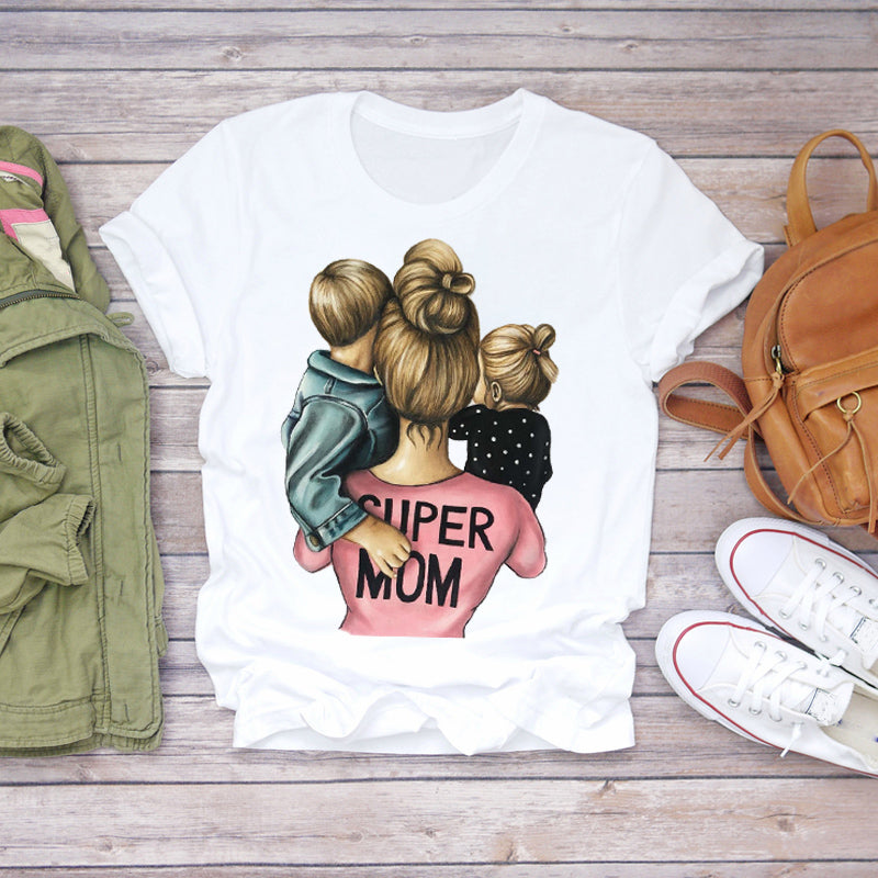 Cartoon Super Mom Life T-Shirt
