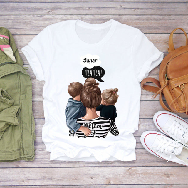 Cartoon Super Mom Life T-Shirt