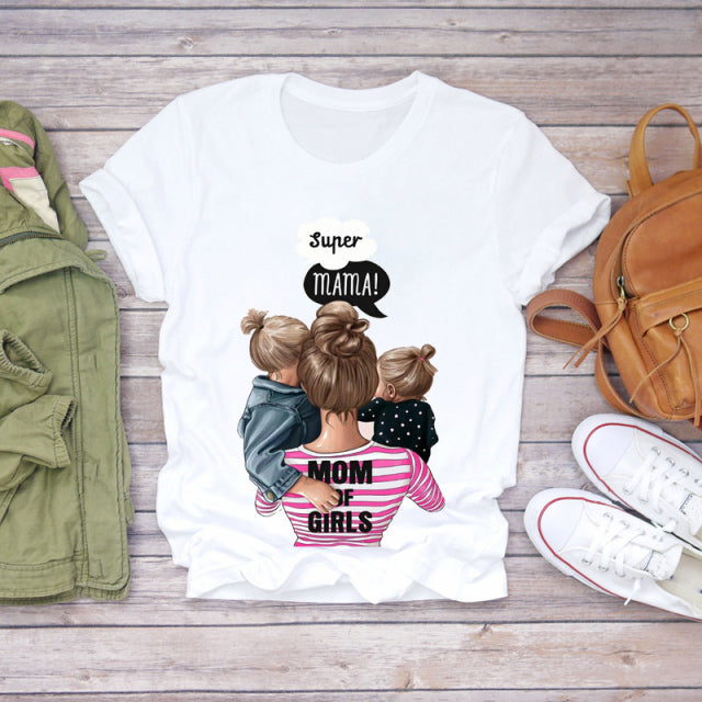 Cartoon Super Mom Life T-Shirt