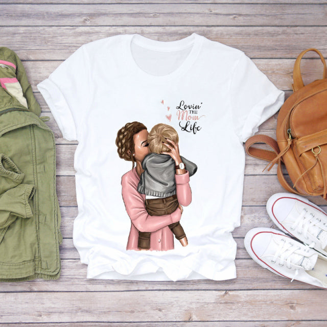 Cartoon Super Mom Life T-Shirt