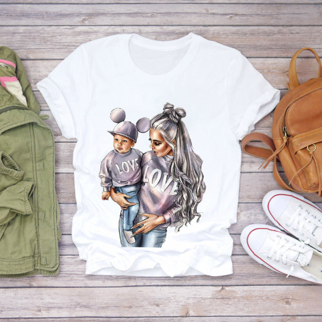 Cartoon Super Mom Life T-Shirt