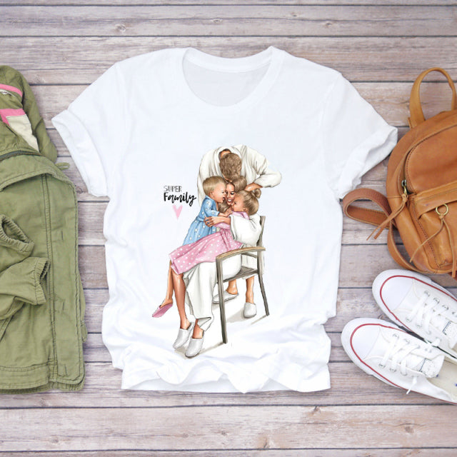 Cartoon Super Mom Life T-Shirt