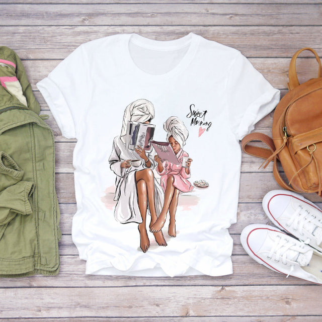 Cartoon Super Mom Life T-Shirt
