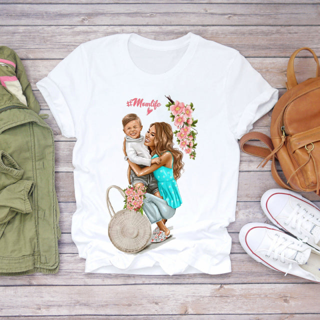 Cartoon Super Mom Life T-Shirt