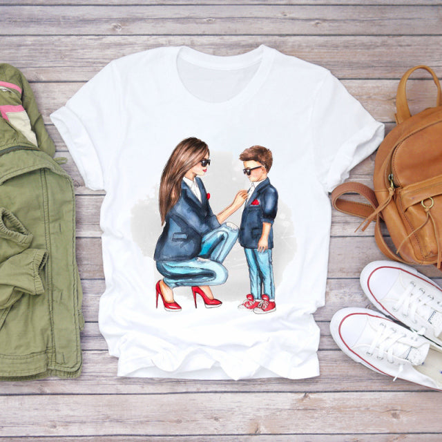 Cartoon Super Mom Life T-Shirt