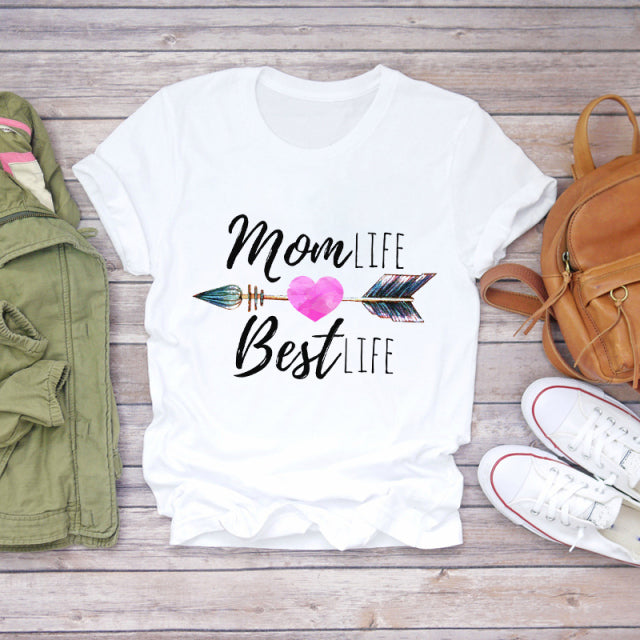 Cartoon Super Mom Life T-Shirt