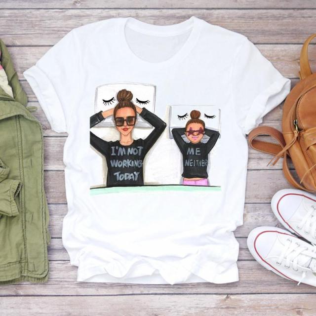 Cartoon Super Mom Life T-Shirt