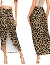 Midi Skirt With Casual Slit Wrap Asymmetrical High Waist
