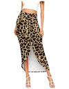 Midi Skirt With Casual Slit Wrap Asymmetrical High Waist