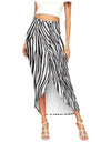 Midi Skirt With Casual Slit Wrap Asymmetrical High Waist