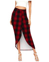 Midi Skirt With Casual Slit Wrap Asymmetrical High Waist