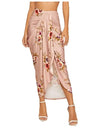 Midi Skirt With Casual Slit Wrap Asymmetrical High Waist