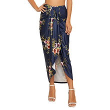 Load image into Gallery viewer, Midi Skirt With Casual Slit Wrap Asymmetrical High Waist
