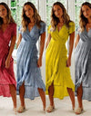 Long Maxi Dress Floral Print Beach Dress